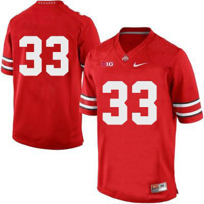 Ohio State Buckeyes Men's Only Number #33 Red Authentic Nike College NCAA Stitched Football Jersey KW19W01FX
